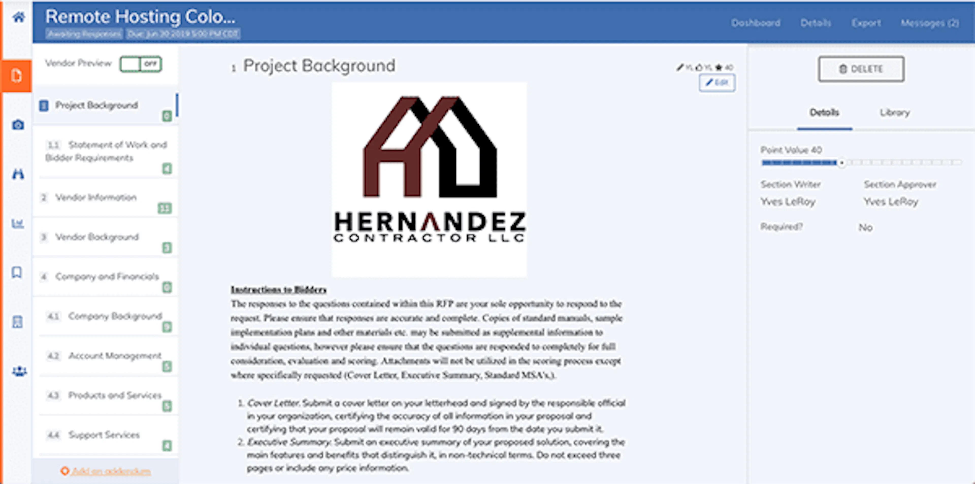 Project Background Section in Business Requirements Document