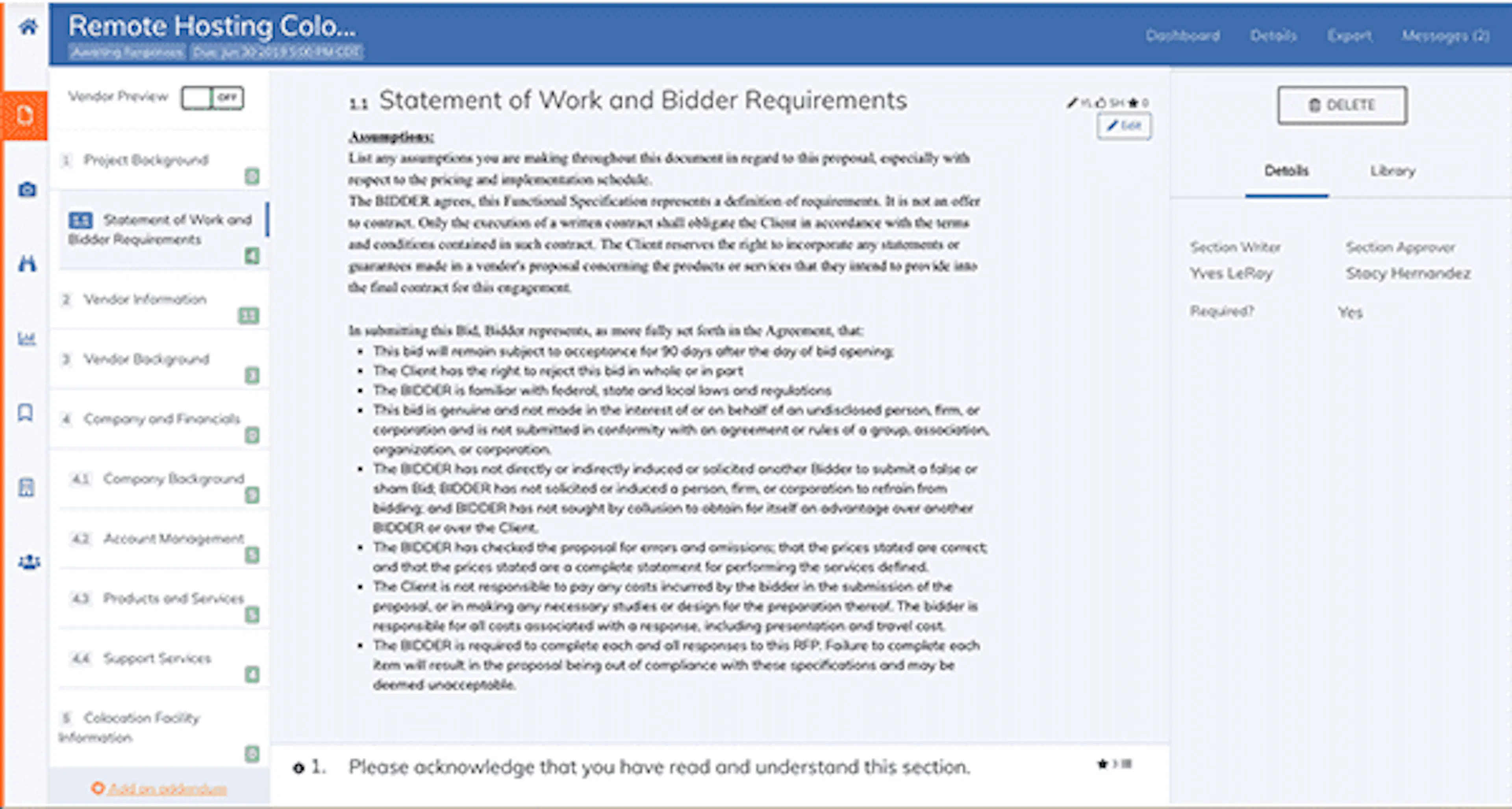 SOW and Business Requirements Example