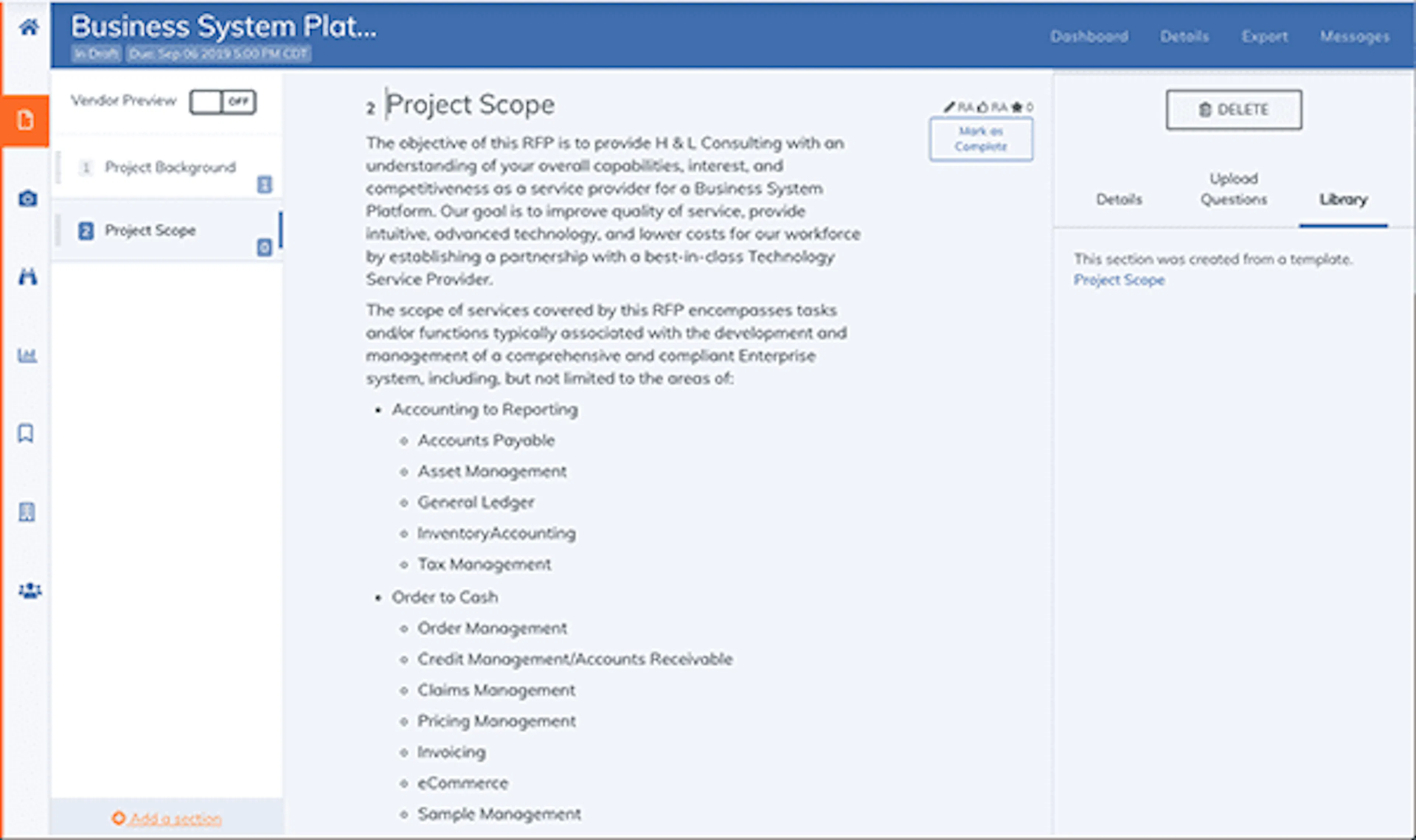 Business Requirements Project Scope Example
