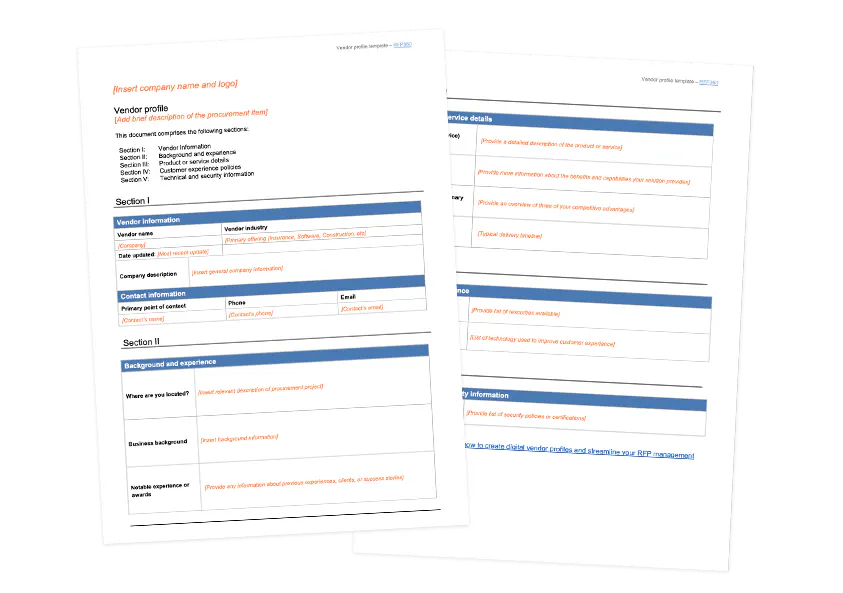 RFP360 Vendor Profile Template