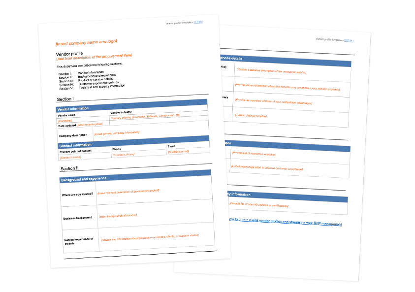 RFP360 Vendor Profile Template