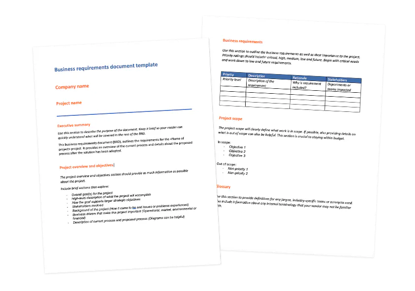Business requirements document template