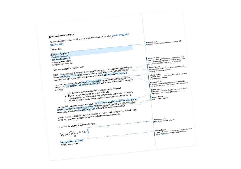 RFP Cover Letter template RFP360