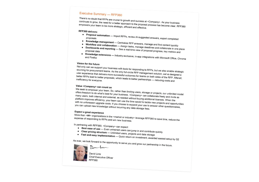 RFP360 Executive Summary Tempalte