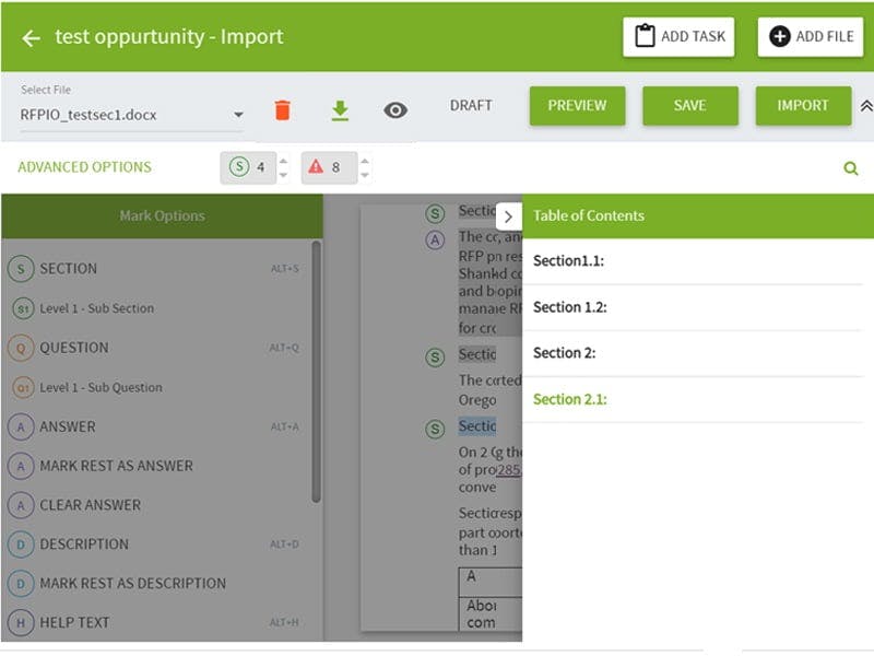 Easily import tables into your proposal software