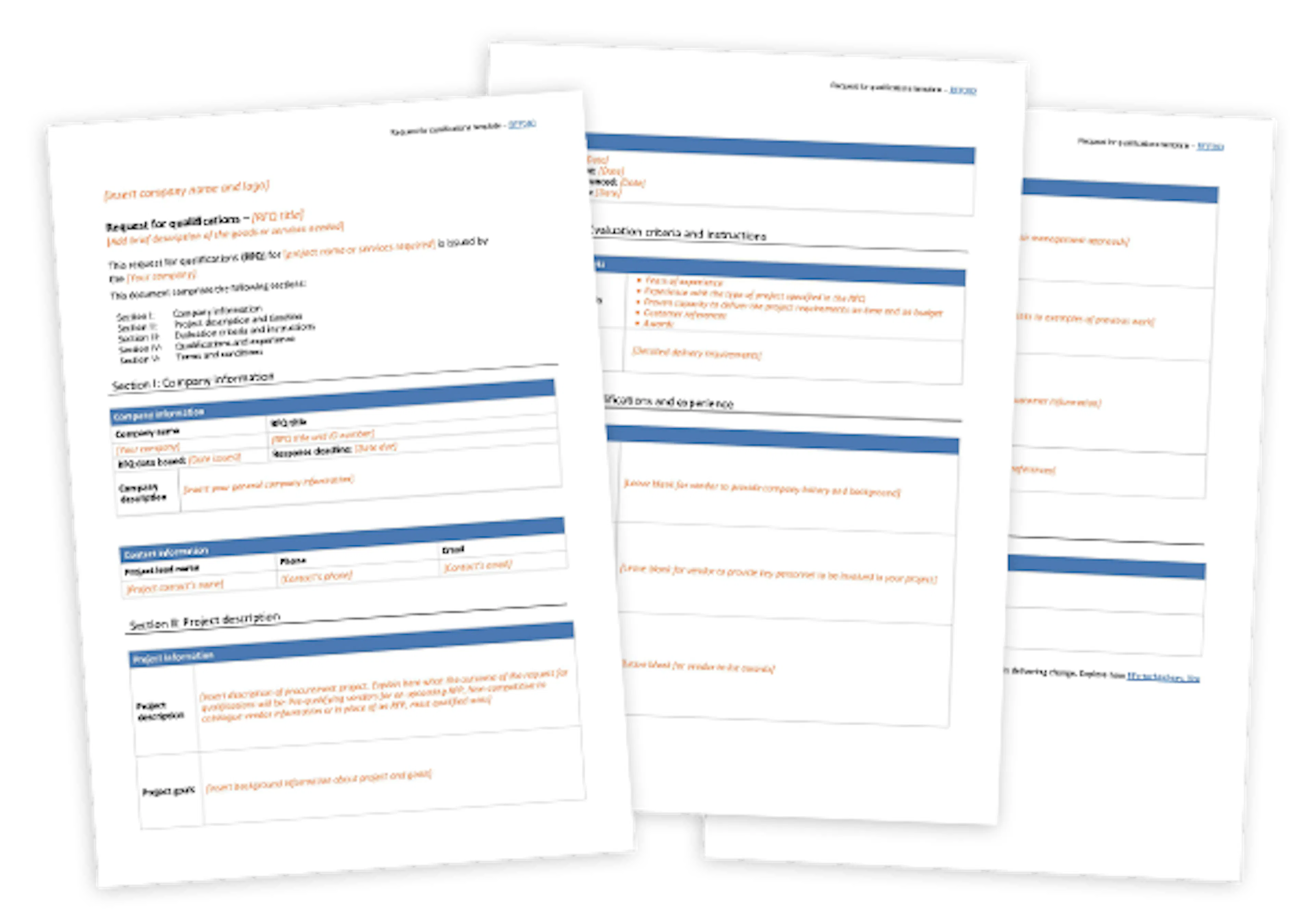 Request for qualifications template transparent
