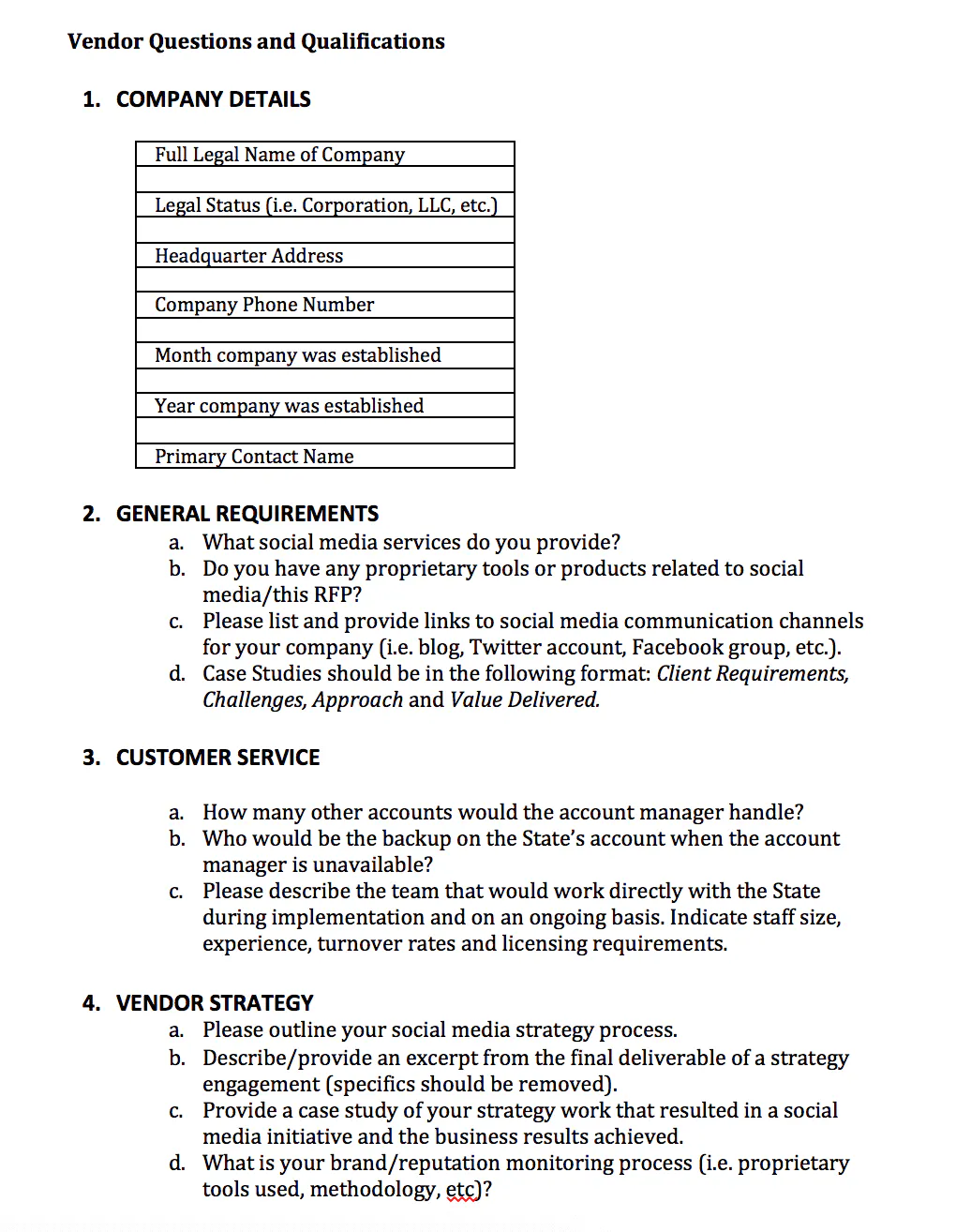 rfp software word importing