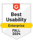 g2 award badge - best enterprise usability - 2024