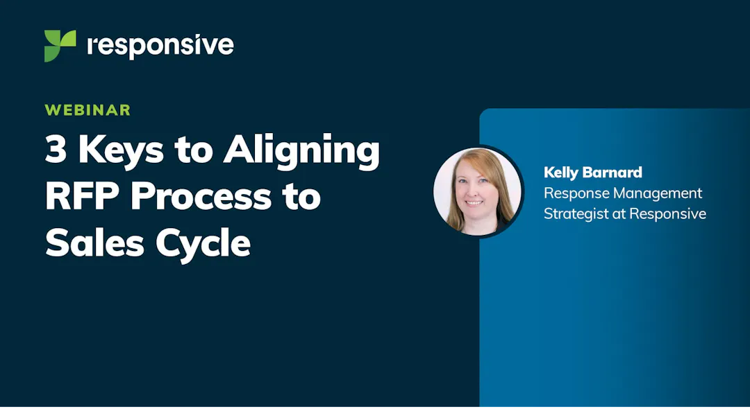 3 Keys to Aligning RFP Process to Sales Cycle cover photo for the webinar.