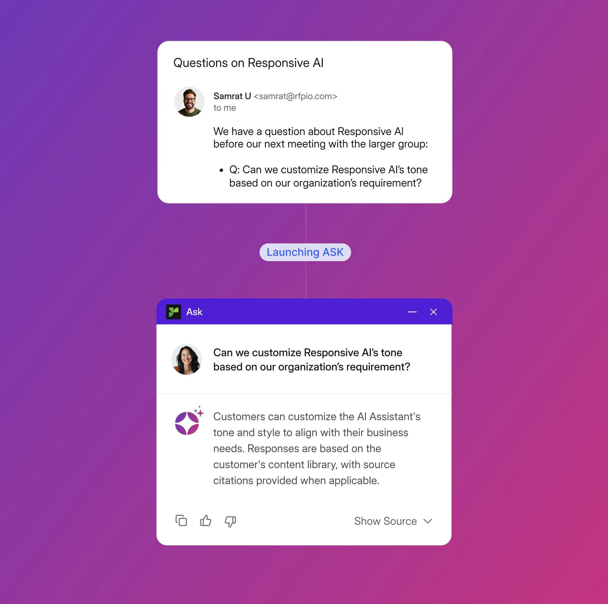 ASK product hero image screenshot