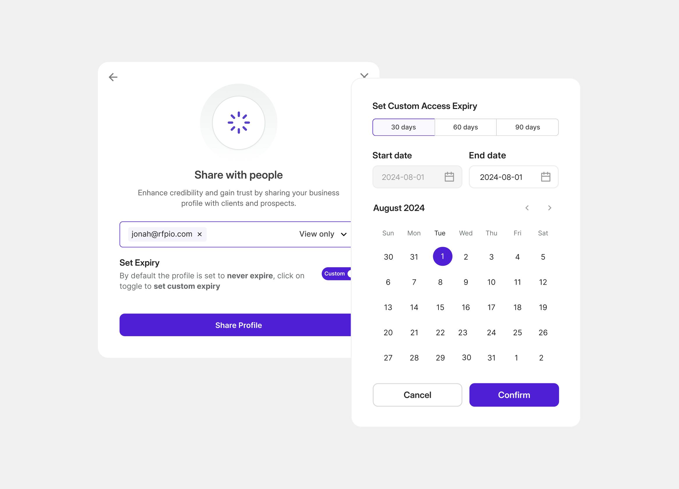 Share Profile Center profiles publicly and privately with confidence