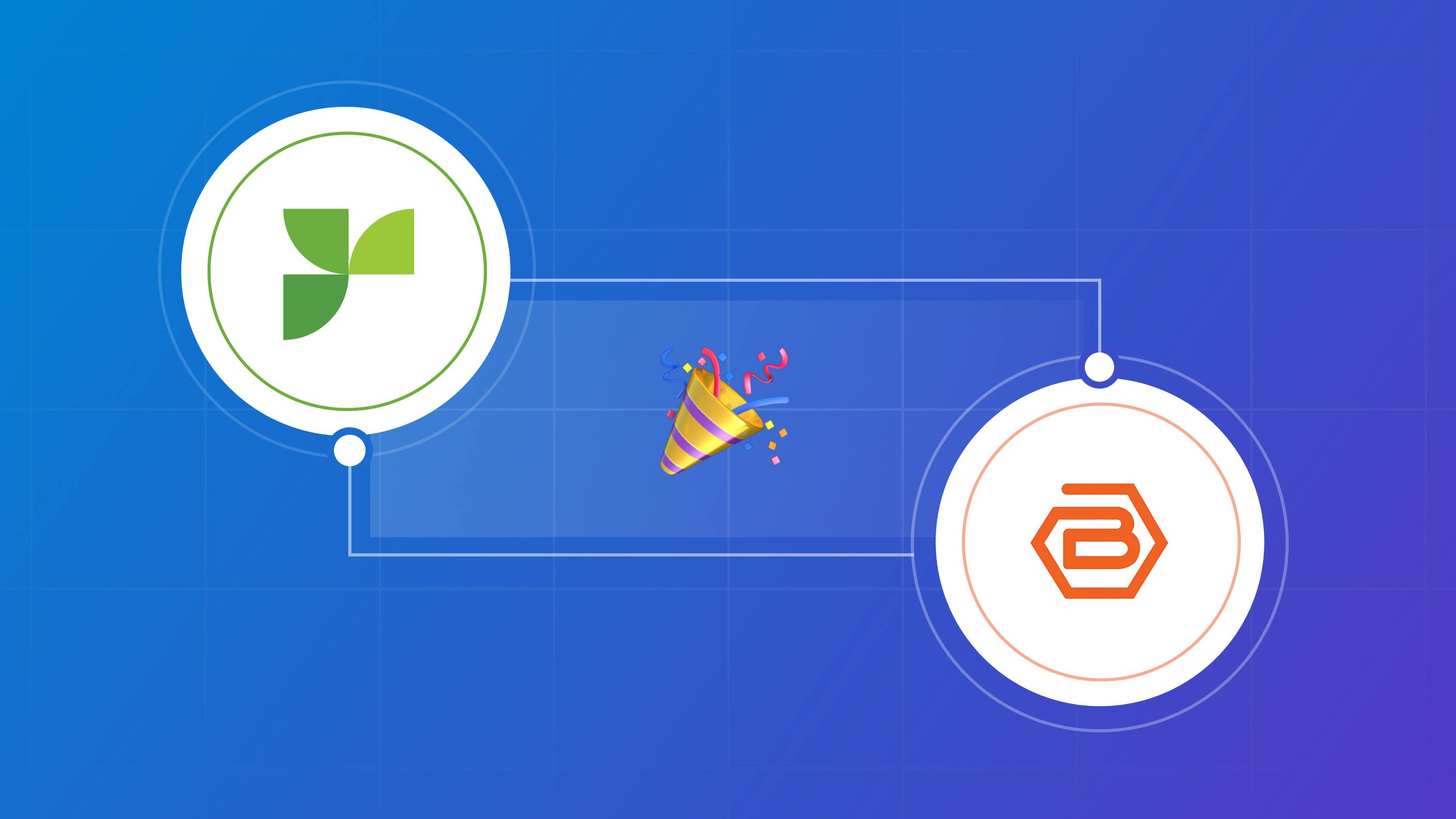 Graphic depicting the merging of Responsive and Bidhive logos.