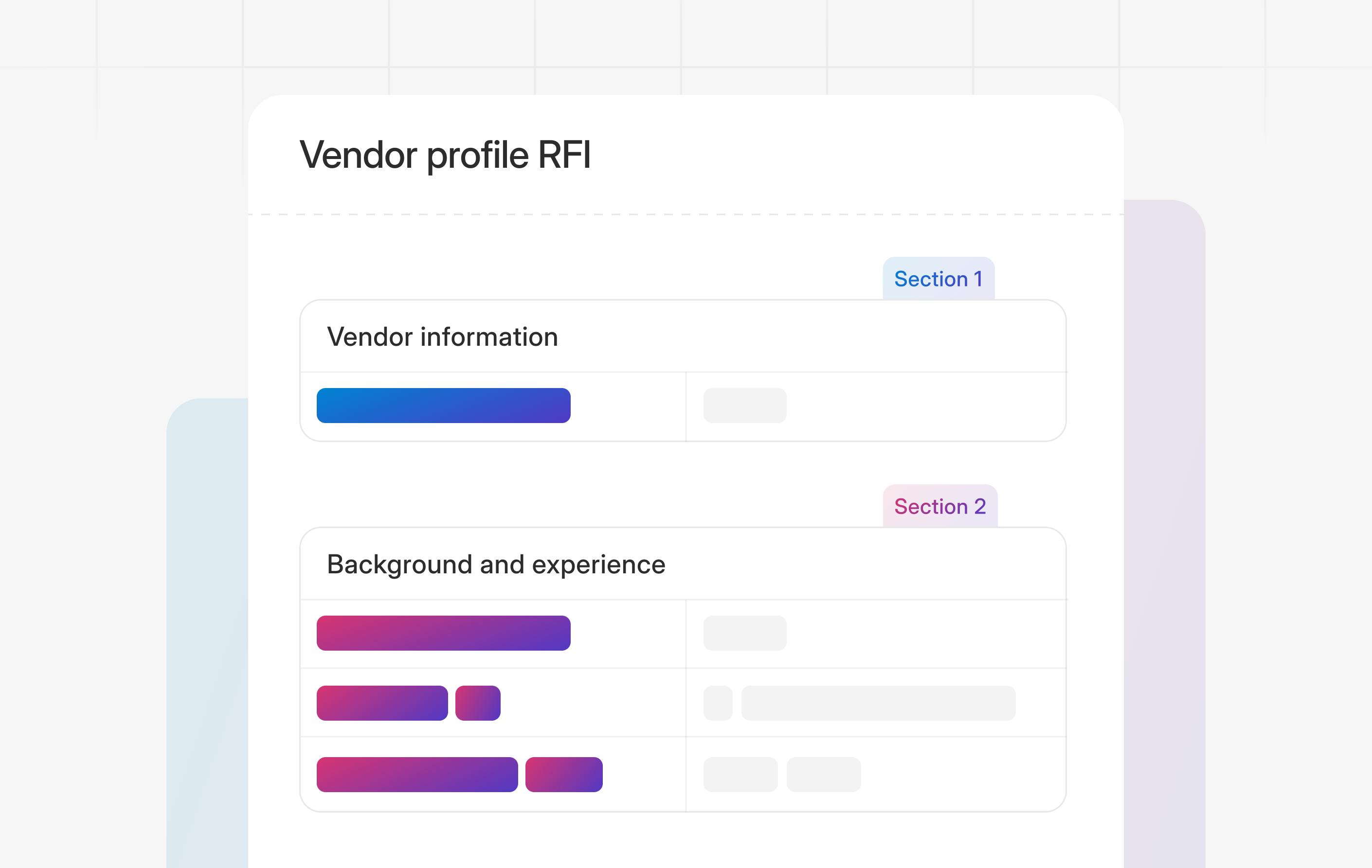 Graphic showing a vendor profile RFI