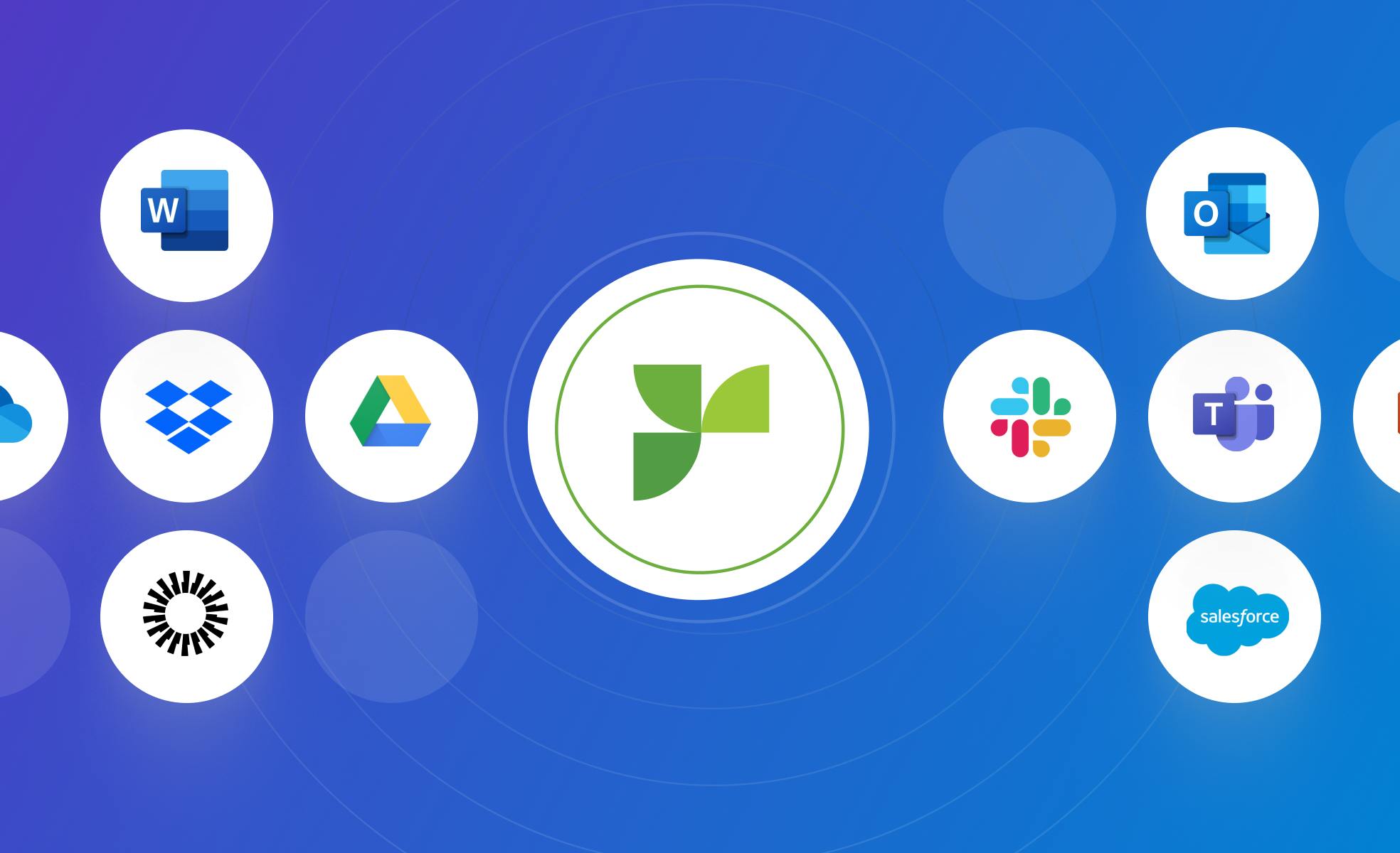 Responsive graphic showing integrations with Responsive at the center