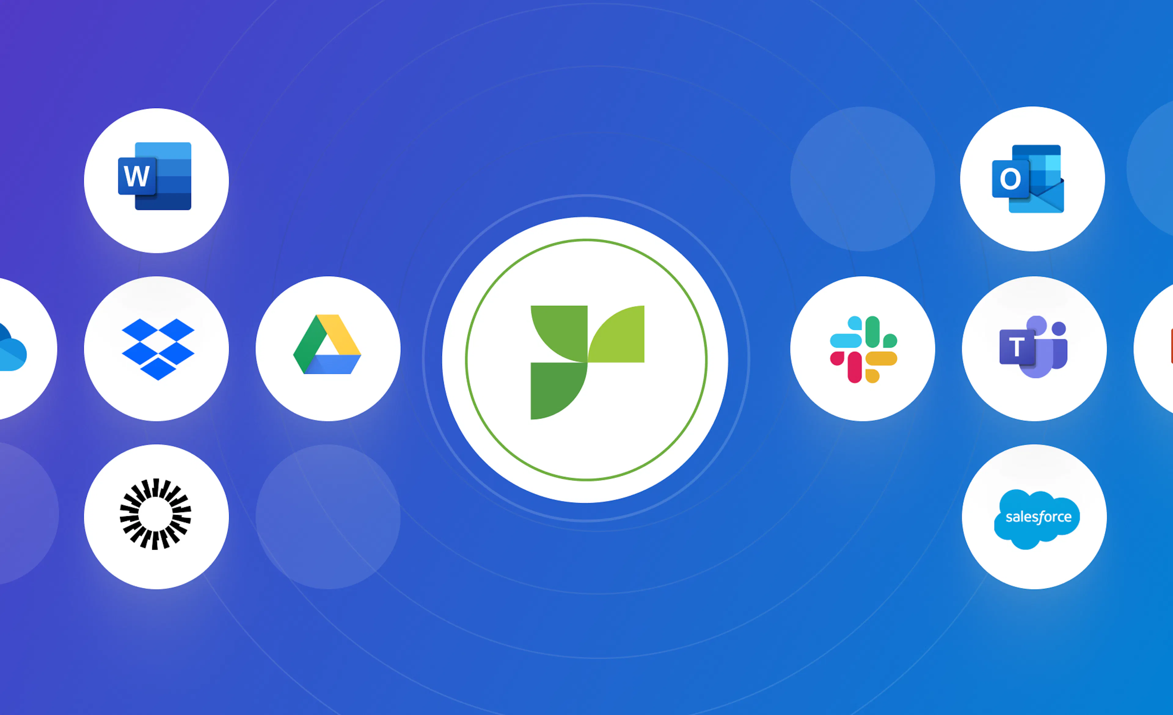 Responsive graphic showing integrations with Responsive at the center