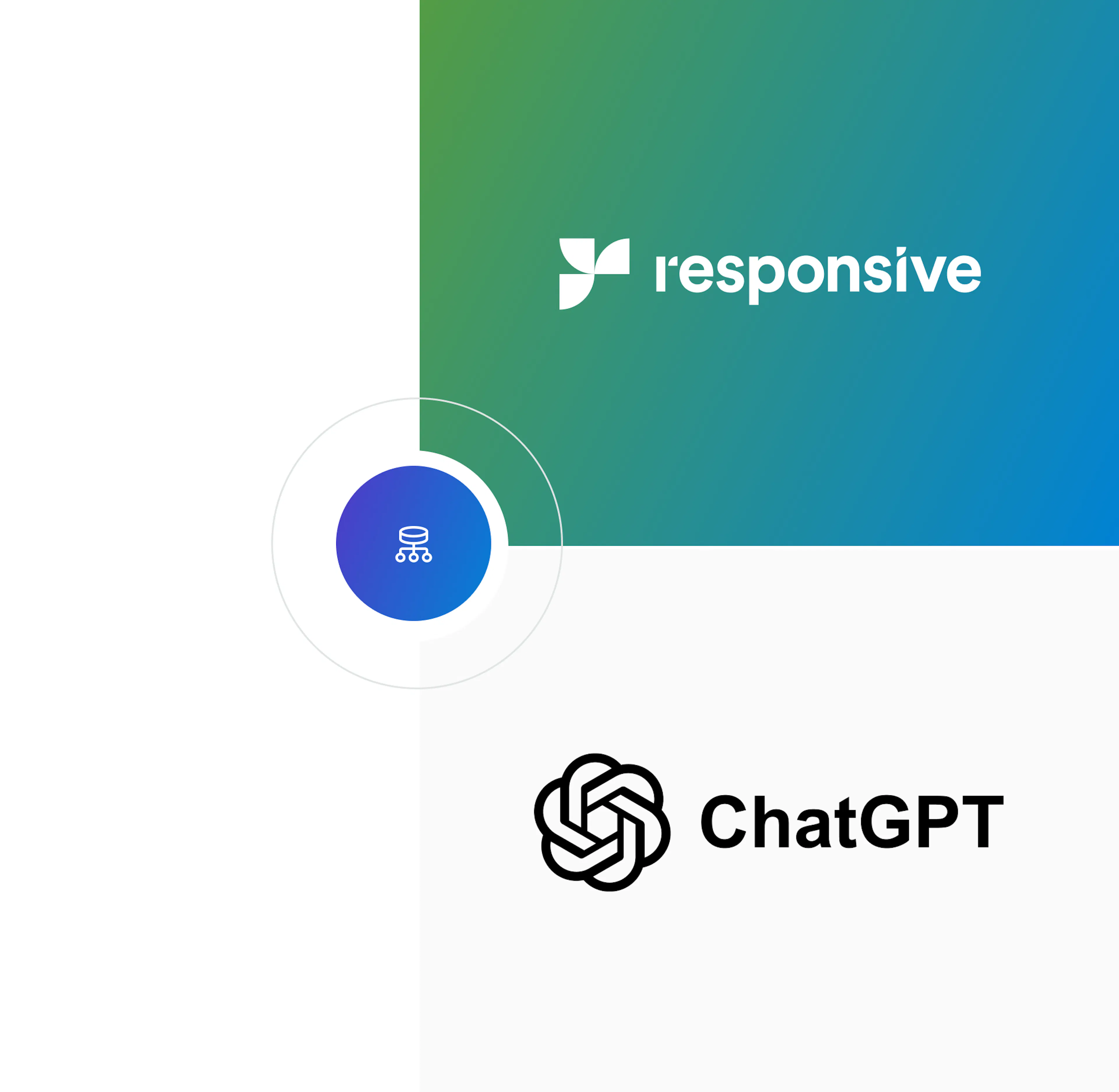 Responsive on ChatGPT integration logo combination