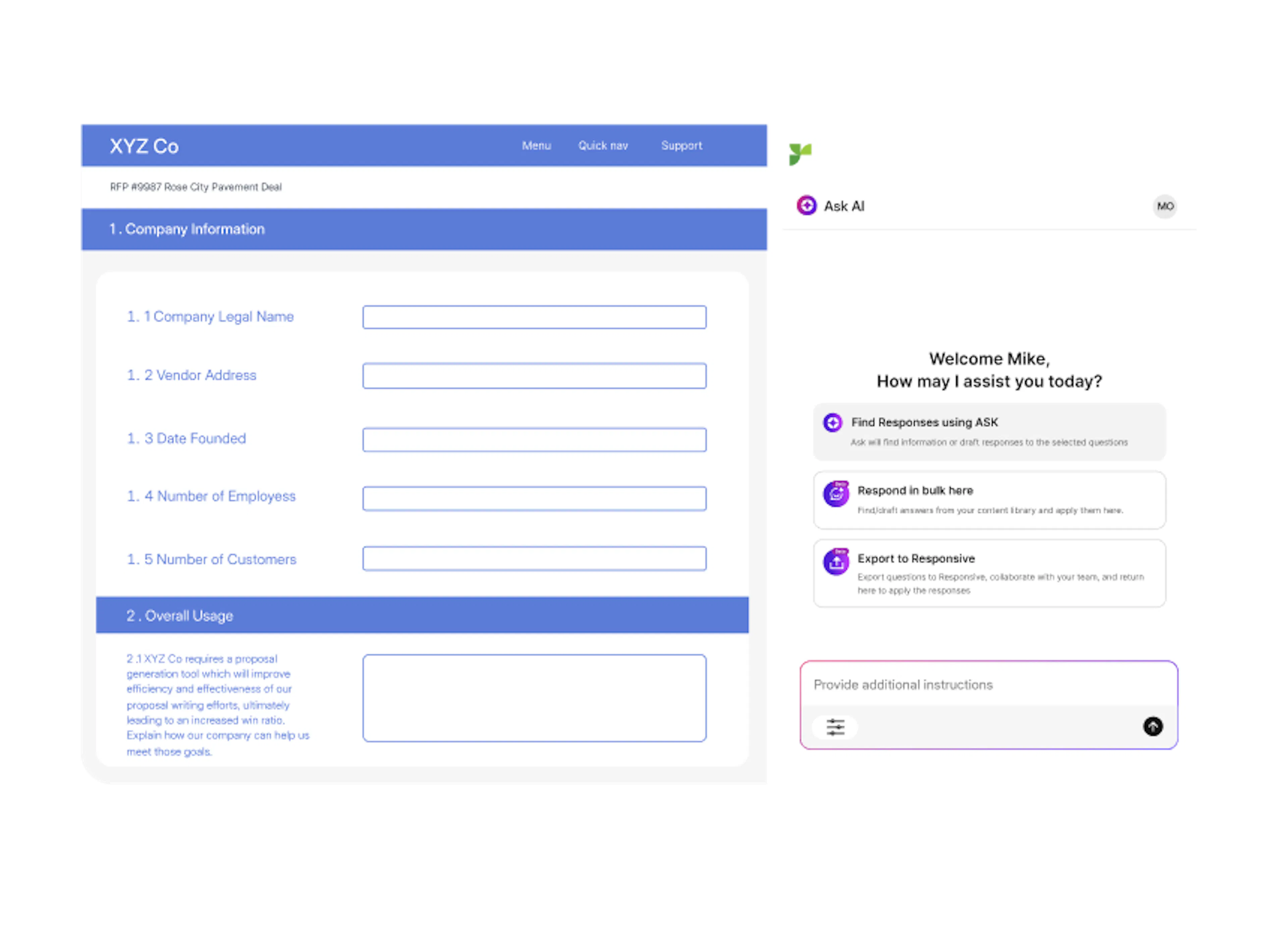 Responsive portal automation header transparent background