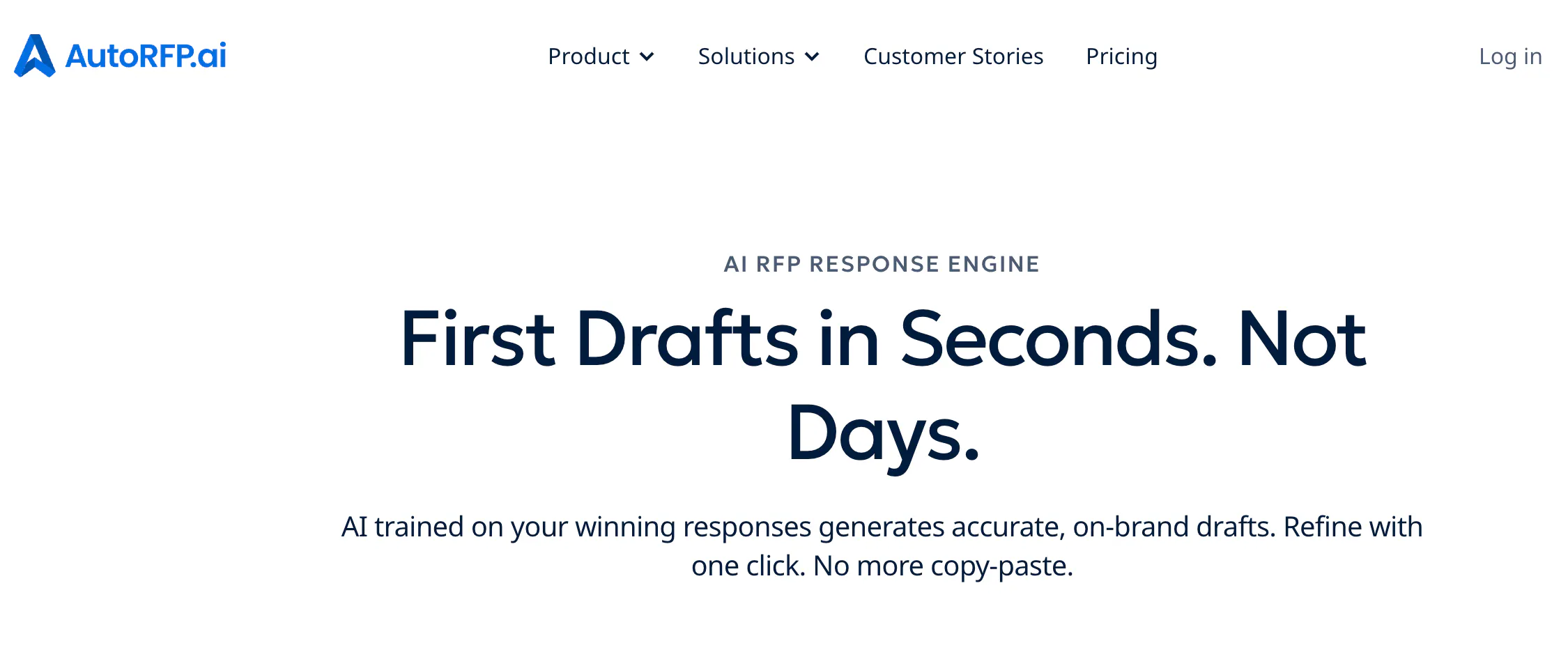 AutoRFP tender management software offers fast first drafts