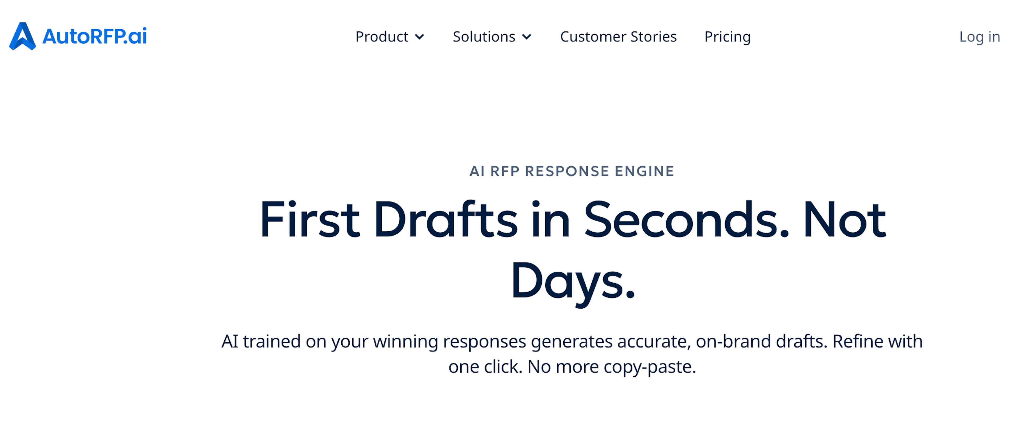 AutoRFP RFP and tender management software offers fast first drafts
