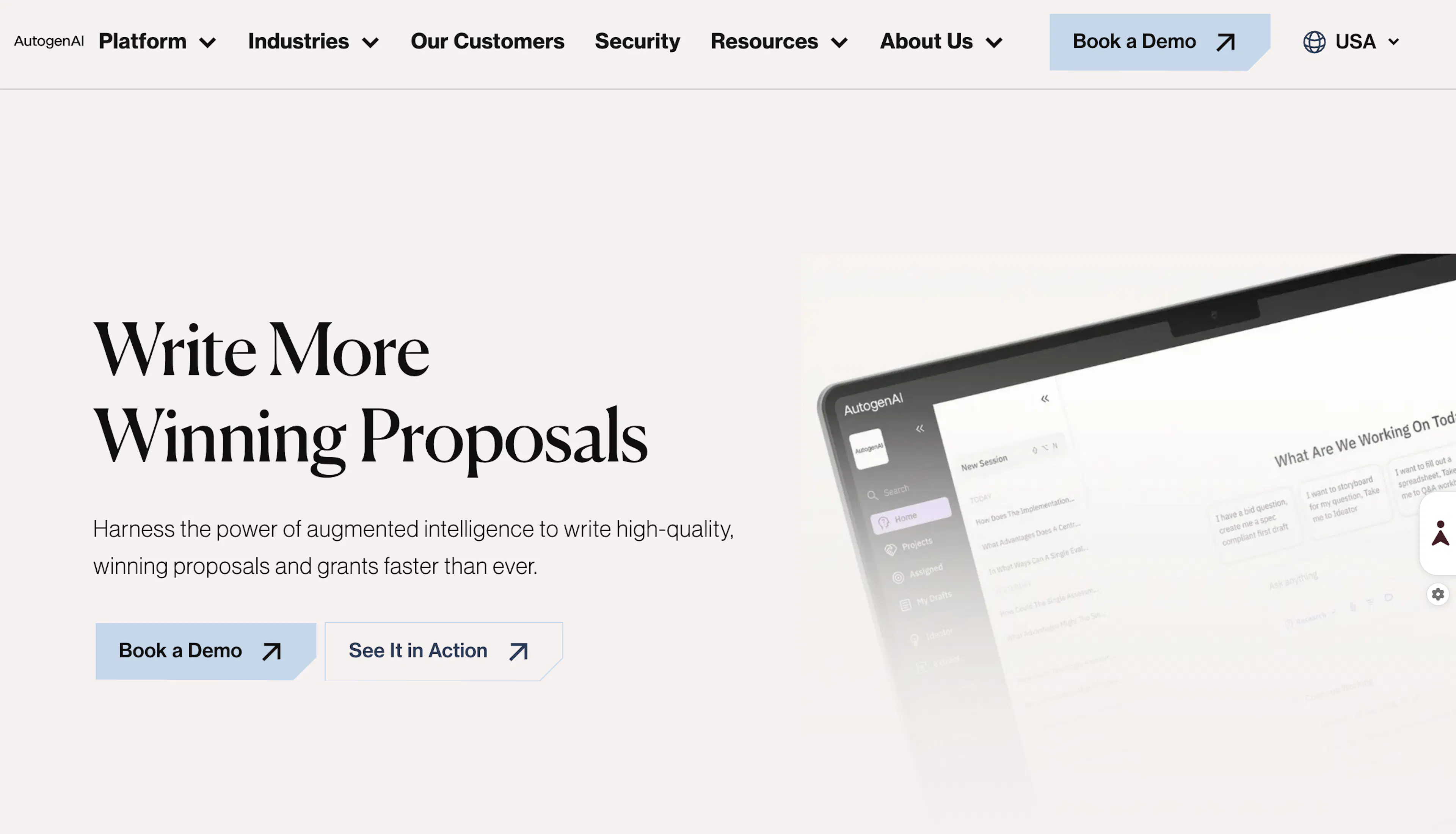 AutogenAI RFQ software offers fast first drafts but lacks full lifecycle automation and workflows.