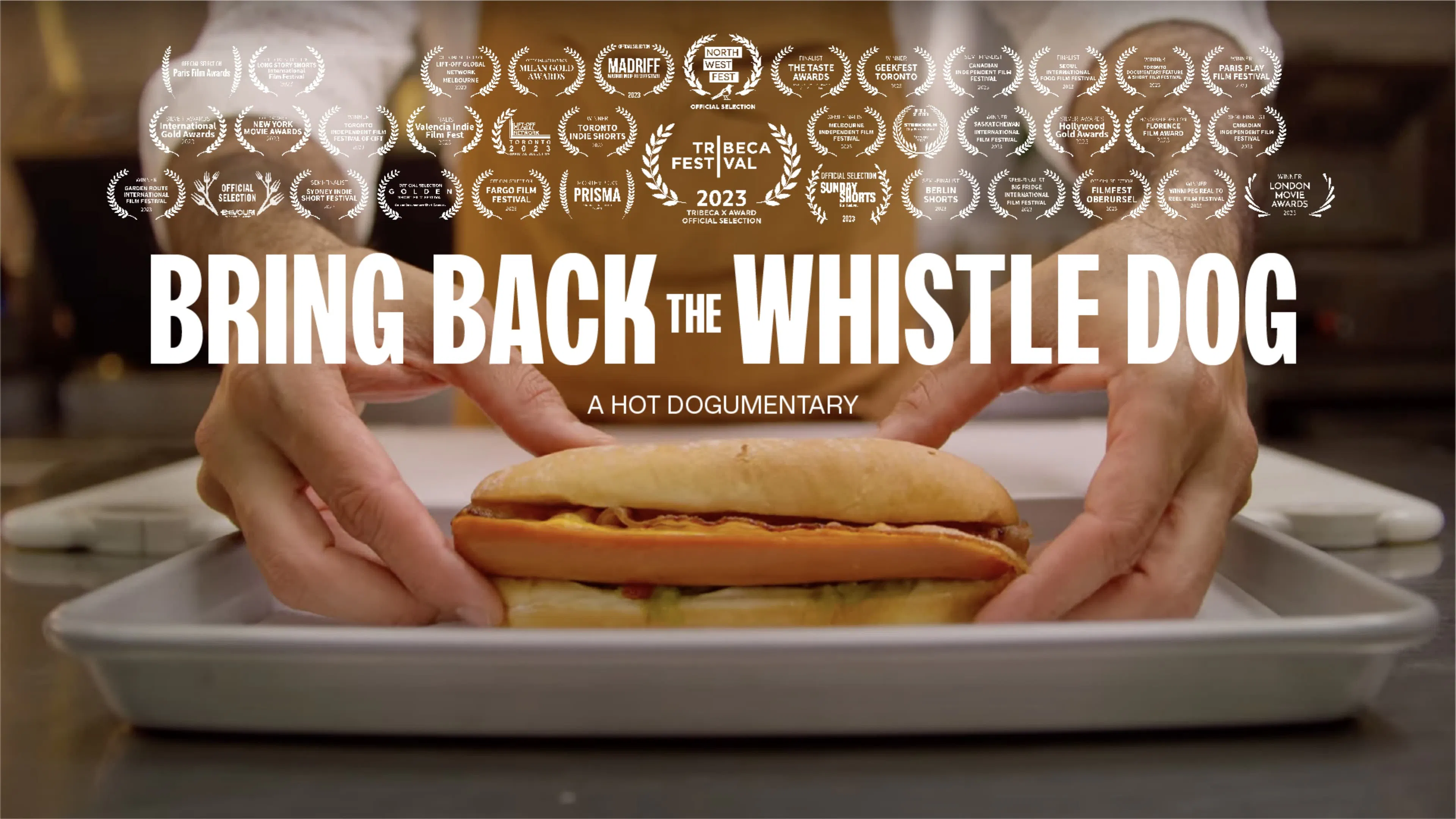 Video about A&W’s Whistle Dog campaign with social media clips, media coverage, and text on screen as a voiceover tells the success story.