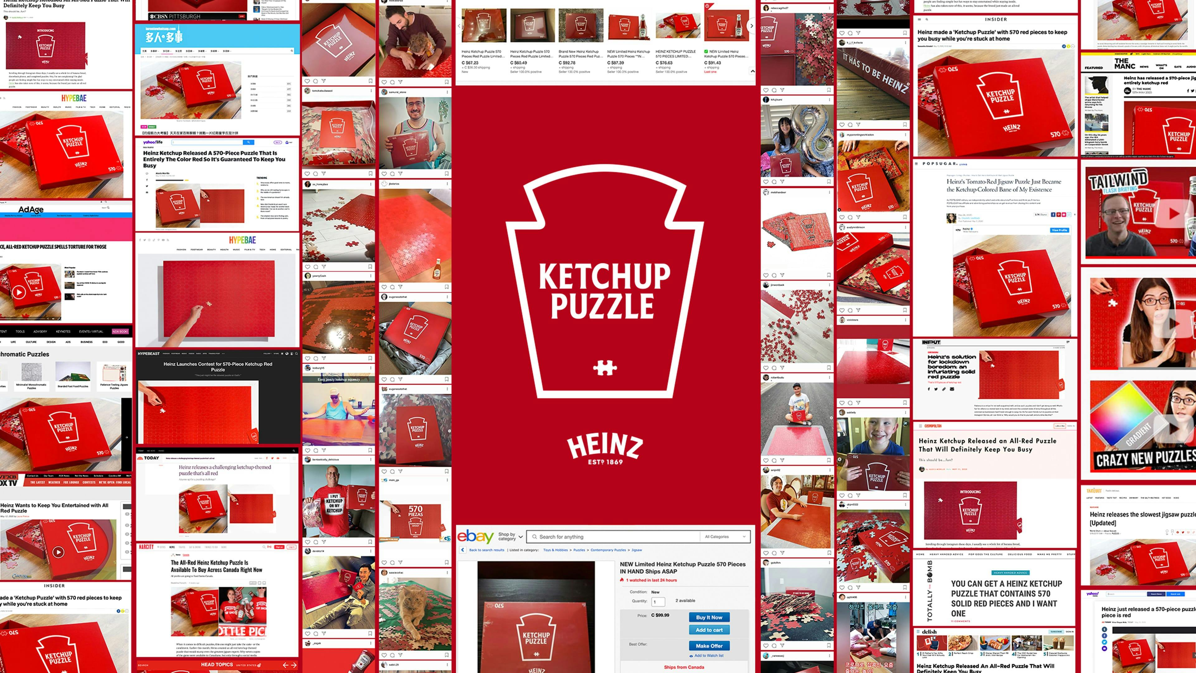 Heinz puzzle social media posts collage.