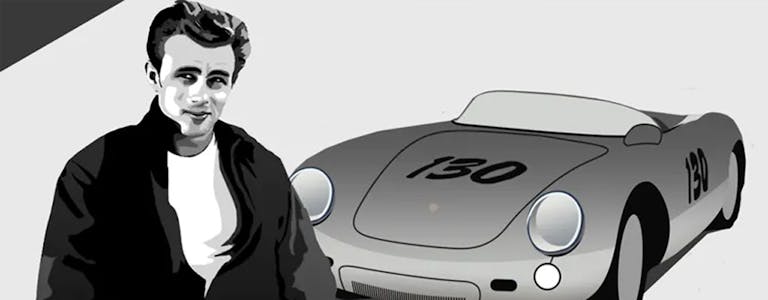 James Dean und sein Porsche 550 Spyder