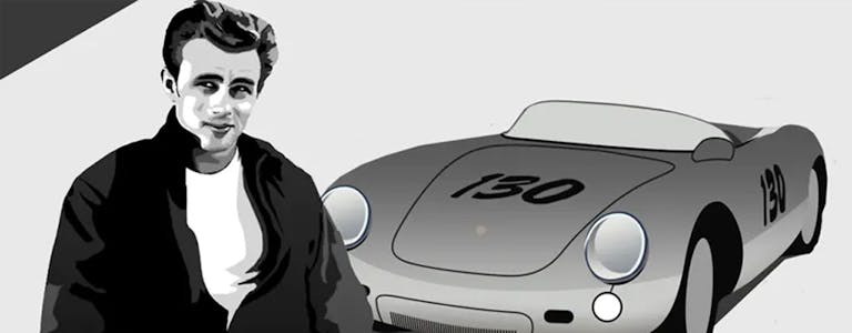 James Dean und sein Porsche 550 Spyder James Dean und sein Porsche 550 Spyder
