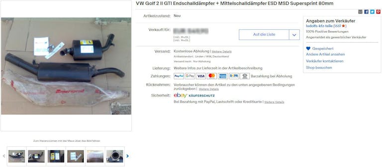 Die Supersprint Auspuffanlage auf eBay Die Supersprint Auspuffanlage auf eBay