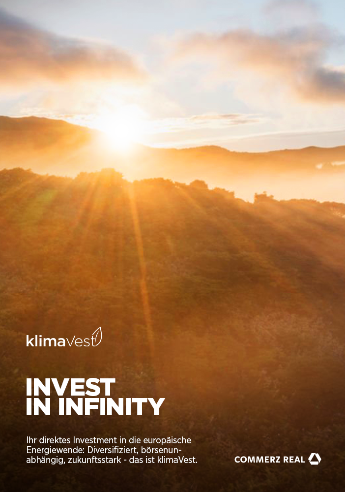 Hero-Motiv der klimaVest Werbekampagne "Invest in Infinity".