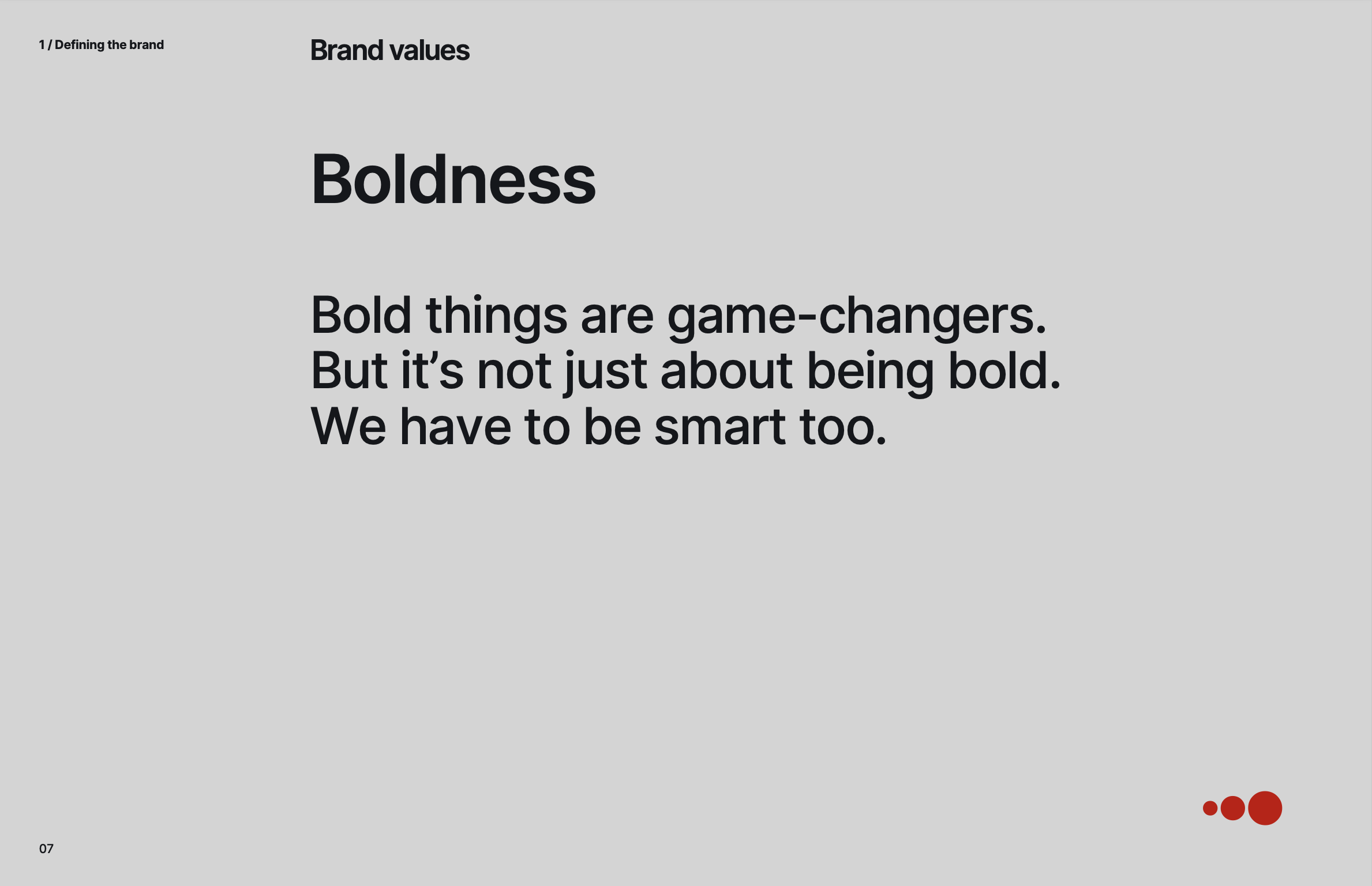 Brand Values von Return: Boldness.
