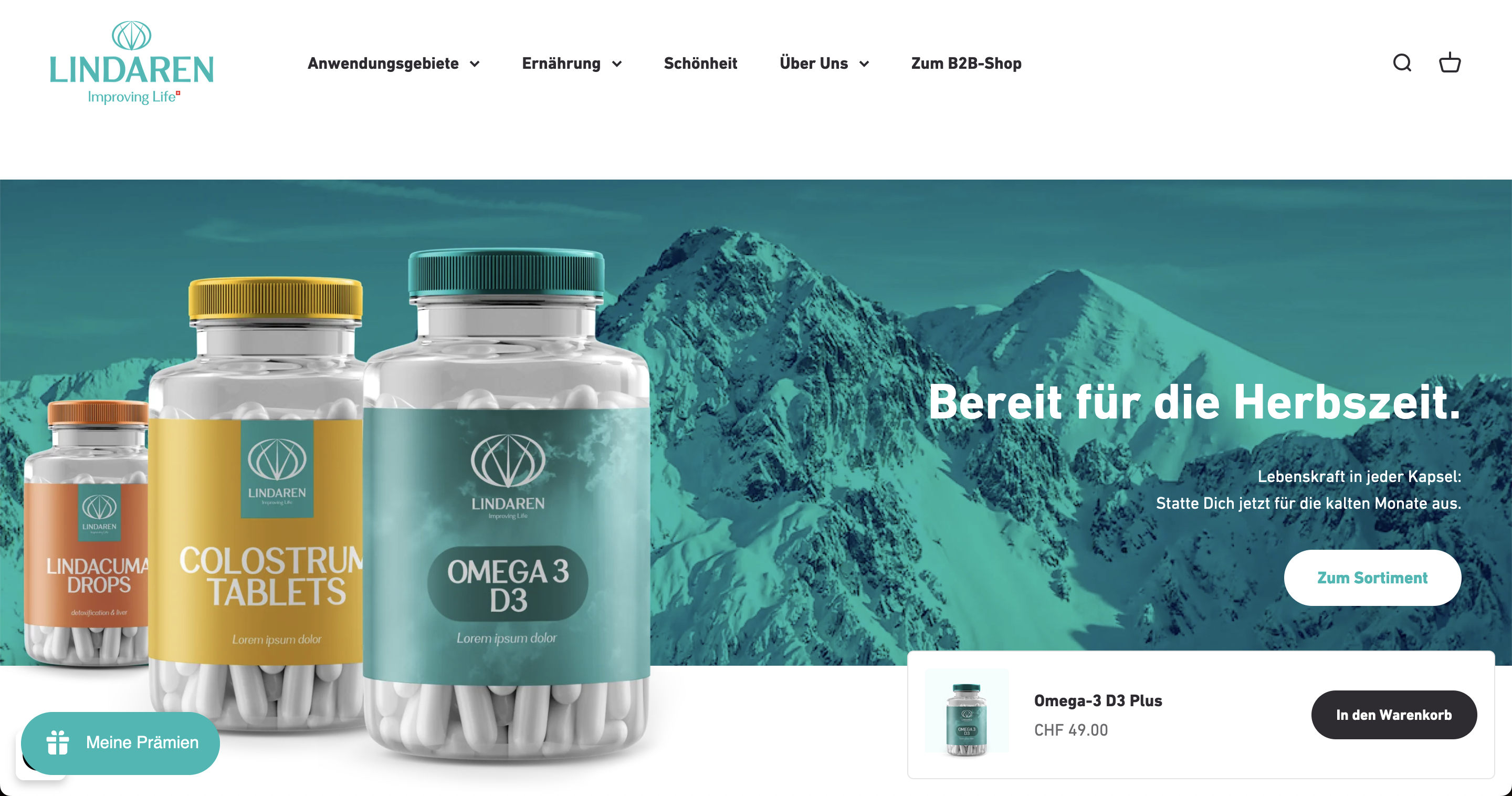 Visualisierung der neuen Lindaren Website.