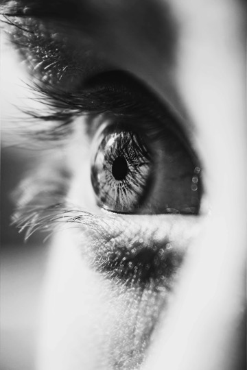 Ein Auge in Nahaufnahme.