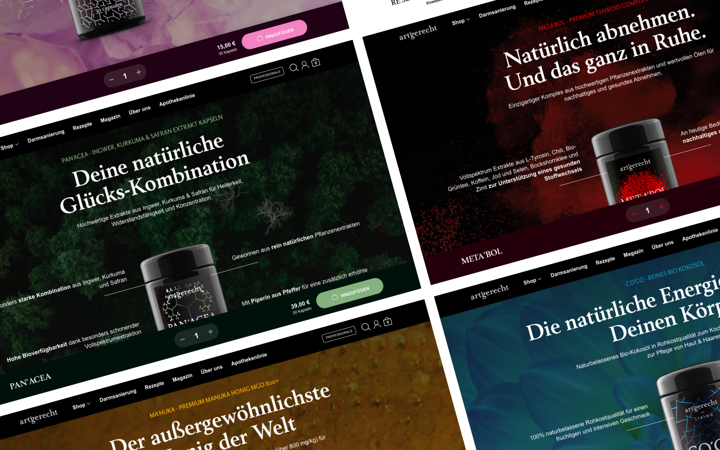 Visualisierung des neuen art'gerecht Onlineshops.