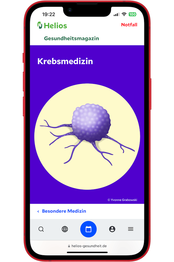 Visualisierung des Helios Gesundheitsportals für Mobile.