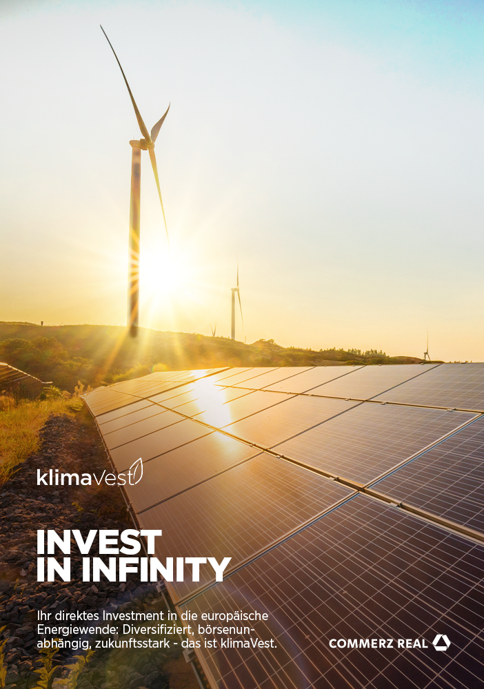 Hero-Motiv der klimaVest Werbekampagne "Invest in Infinity".