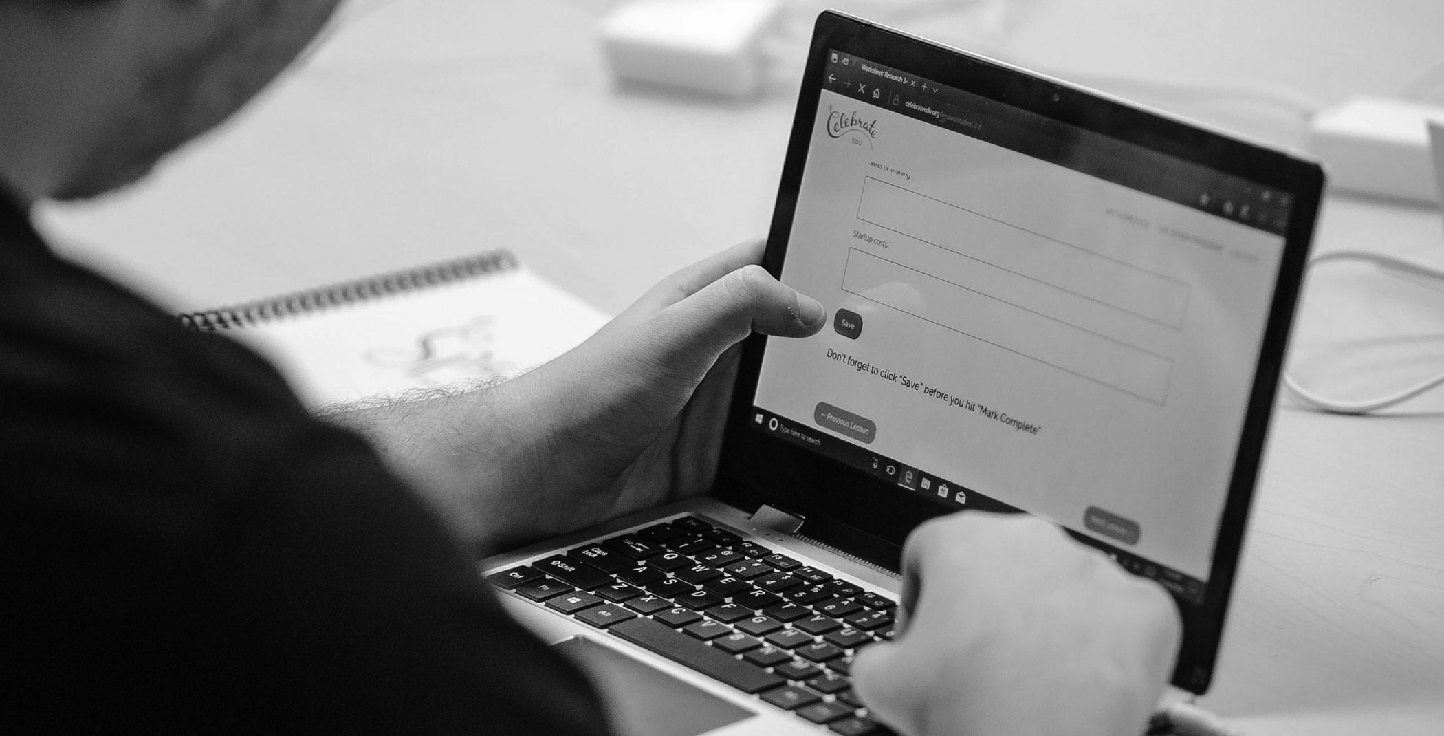 Student taking a Celebrate EDU course