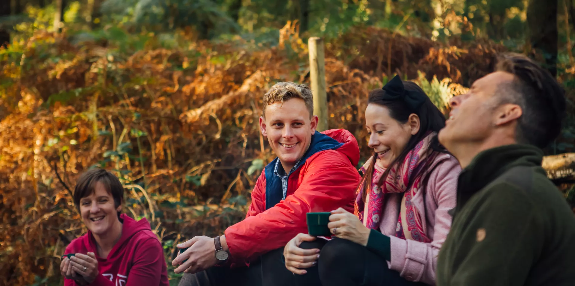 Children and families outdoors in woodland - Helena Dolby for Sheffield & Rotherham Wildlife Trust

