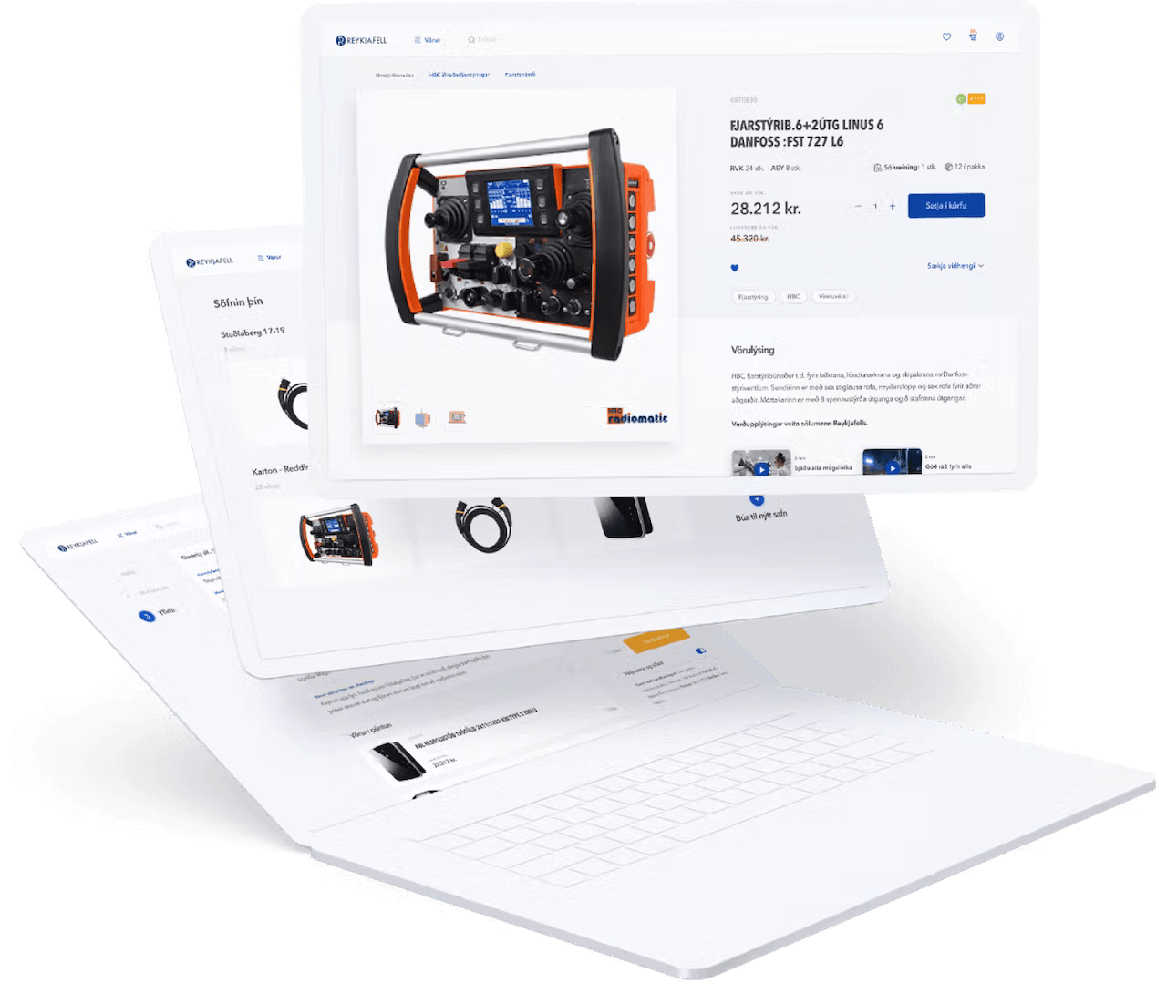 Notendaviðmót vefverslunar Reykjafell.is
