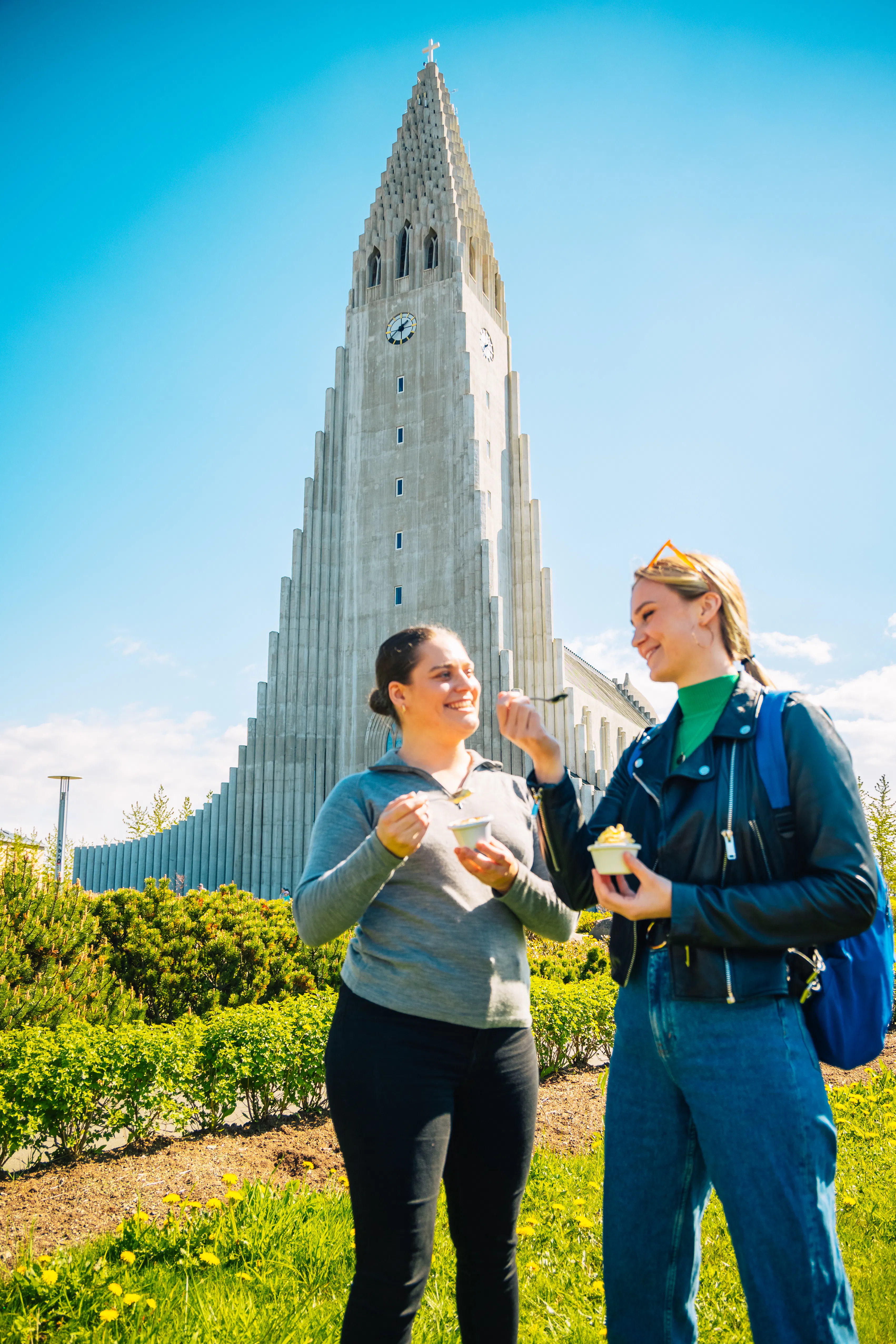 Reykjavik Food Walk - Ice Cream Stop outside in summer