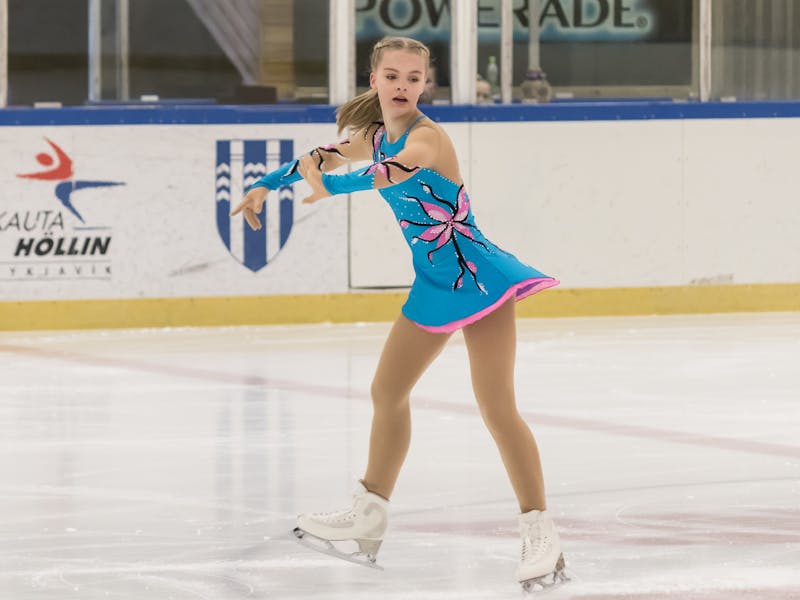Skater at the ice rink in Laugardalur
