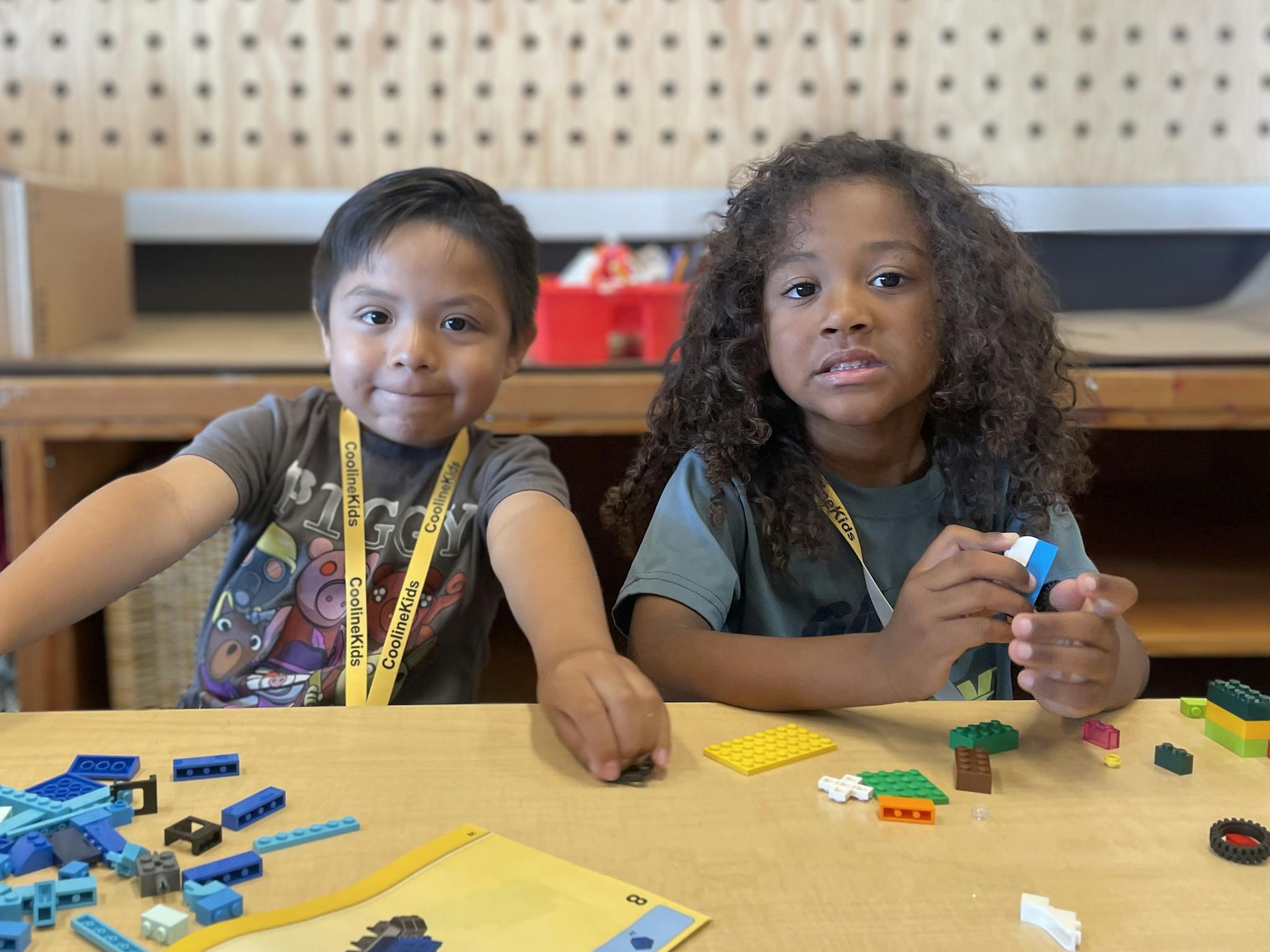 students with a lego stem activity