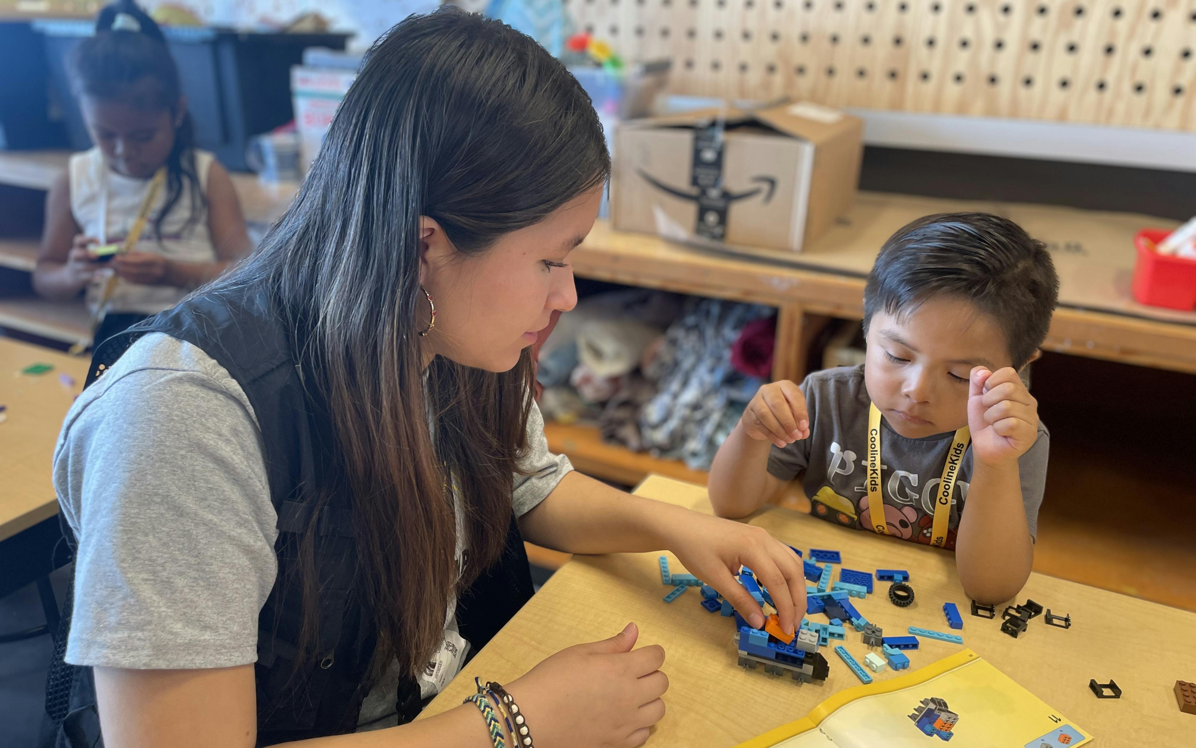 volunteer student teaching a lesson