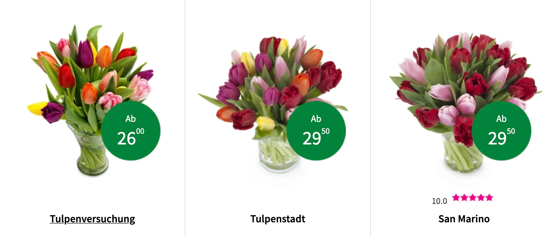 Tulpen günstig online kaufen und verschicken mit Regionsflorist, der beste Blumenversand selectie. 