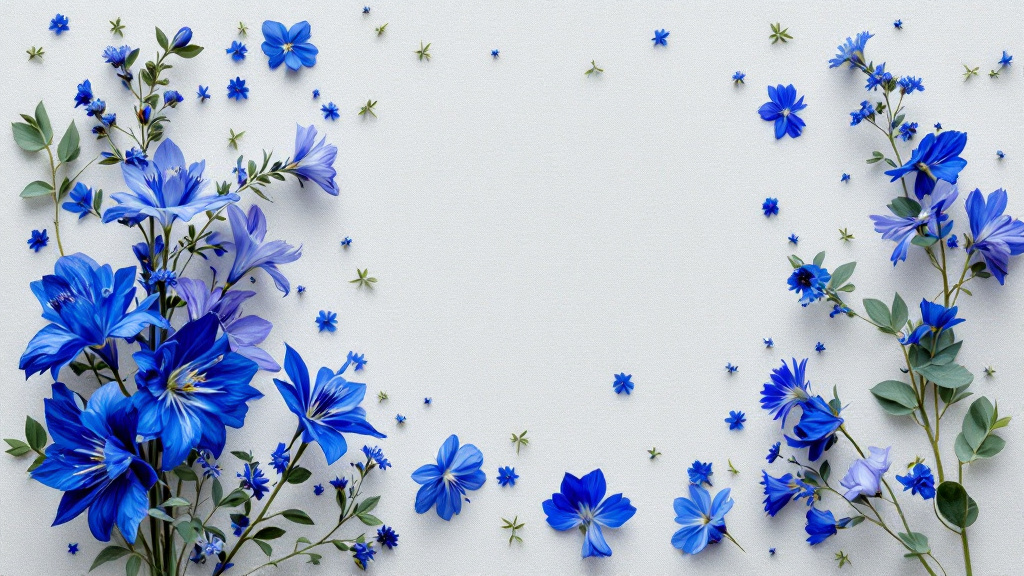 Blaue Blumen Arrangement mit Rittersporn, Agapanthus und Nigella – Bedeutung und Symbolik blauer Blüten