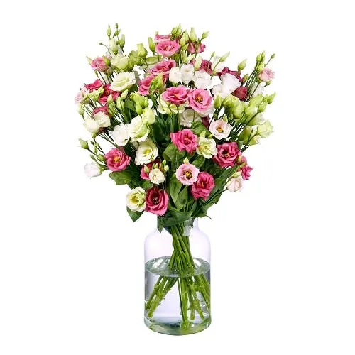 Eustoma Lisianthus in einem bunten Blumenstrauß