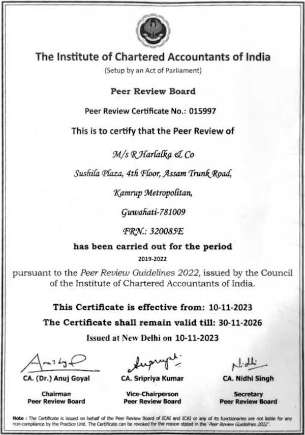 Certification Of Peer Review Board | Trusted CA Firm in India
