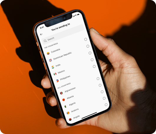 phone screen of the Ria app