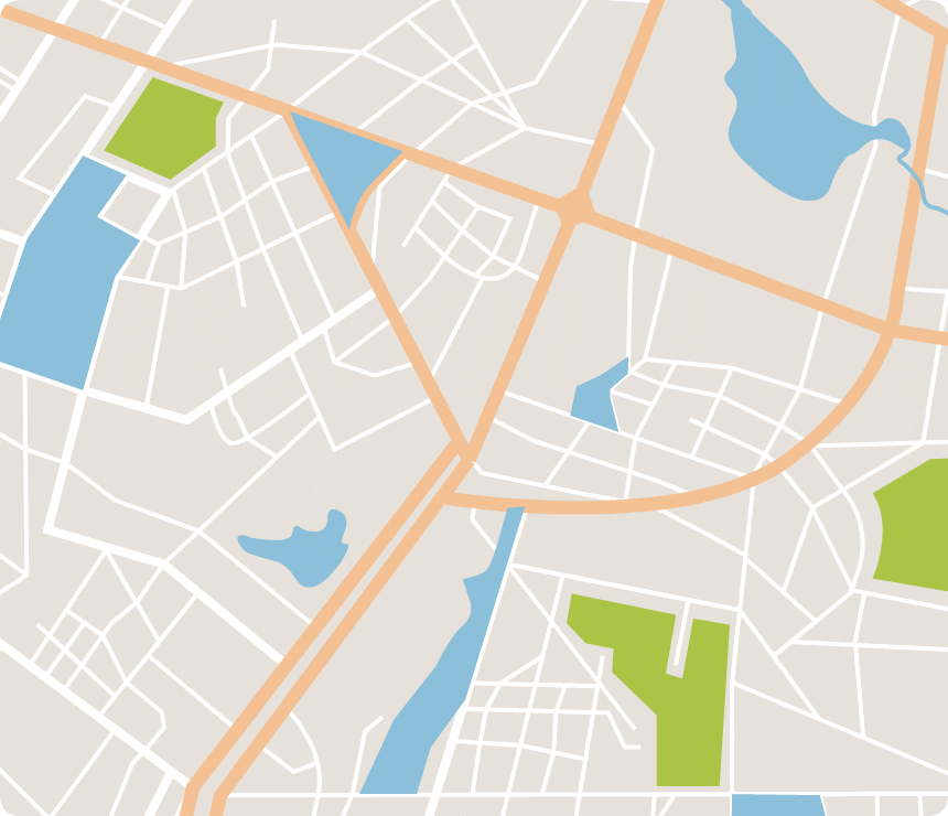 map with location pinpoints