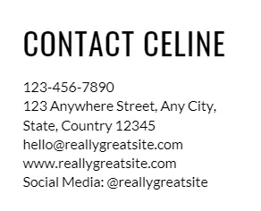 contact information for resume